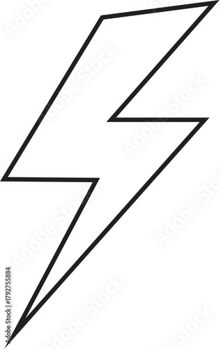 Flash icon outline symbol for electricity, energy, and speed