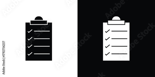 Clipboard icon flat design. Modern style in black color.