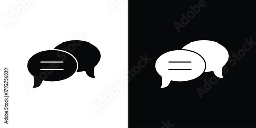 Comment icon flat design. Modern style in black color.