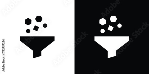 Content curation icon flat design. Modern style in black color.