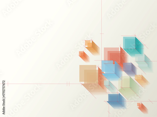 translucent A003 Abstract geometric cityscape from top view illustration EPS 10
