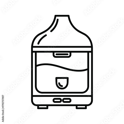 Line art icon of an aroma diffuser with water
