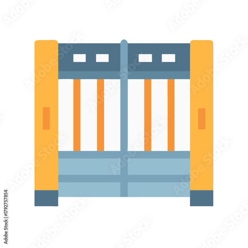 Minimalist Flat Design of an Open Warehouse Doorway