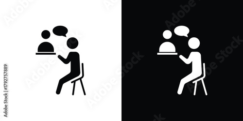 Counselling icon flat design. Modern style in black color.