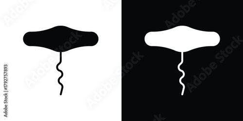 Corkscrew icon flat design. Modern style in black color.
