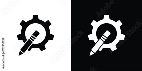 Customize icon flat design. Modern style in black color.