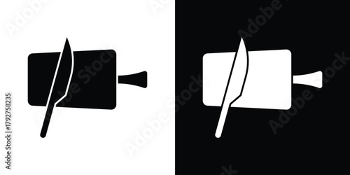 Cutting board icon flat design. Modern style in black color.