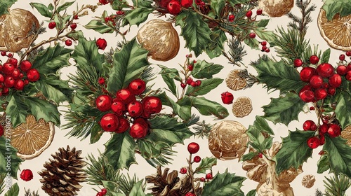 Christmas Vintage seamless pattern