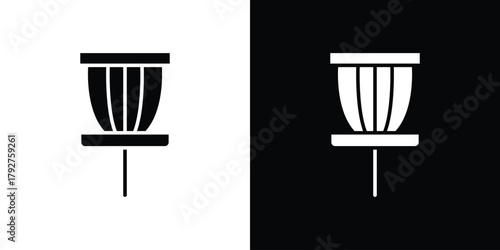 Disc golf icon flat design. Modern style in black color.