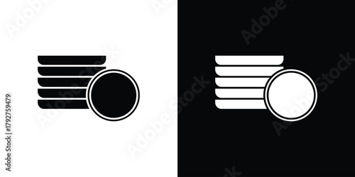 Dishes icon flat design. Modern style in black color.