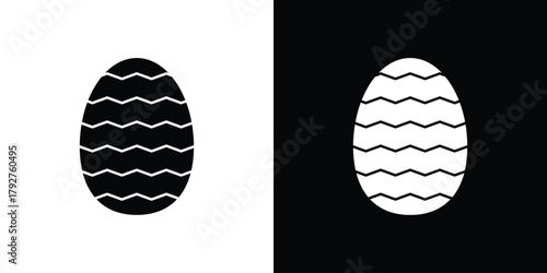 Easter egg icon flat design. Modern style in black color.