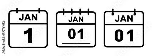 January first calendar date new year's day vector illustration graphic design element holiday event 90