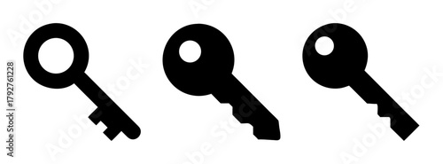 Unlock security solutions: black key vector image for access control and privacy design needs now available
