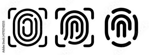 Fingerprint identification security access control biometric scan pattern recognition technology concept