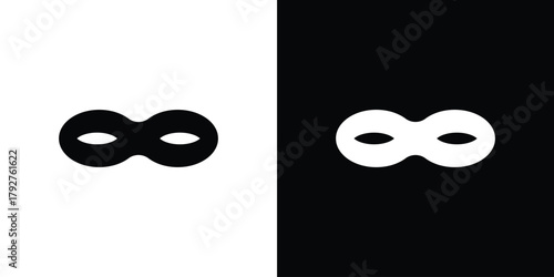 Eye mask icon flat design. Modern style in black color.
