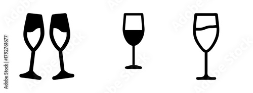 Champagne glasses vector illustration for celebration toast new year's eve party event design