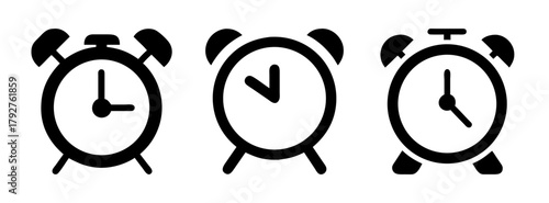 Alarm clock vector illustration, vintage clock design, time management and reminder concept, eps