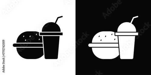 Fast food icon flat design. Modern style in black color.