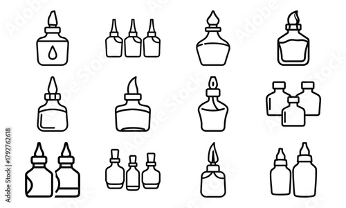 Creative Education and Art Icons Collection – Line Art Set Featuring Music, Theatre, Science, Painting, and Learning Tools for Schools and Online Education Design