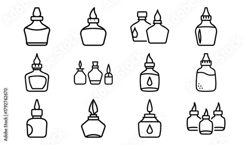 Creative Education and Art Icons Collection – Line Art Set Featuring Music, Theatre, Science, Painting, and Learning Tools for Schools and Online Education Design