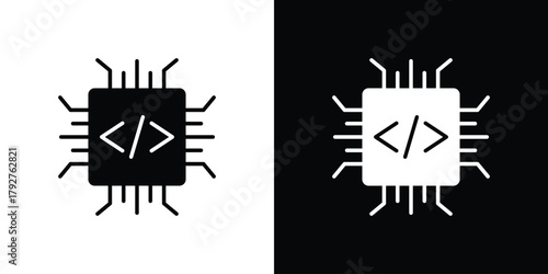Firmware icon flat design. Modern style in black color.