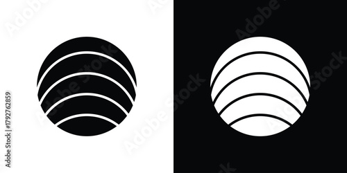Fitness Ball icon flat design. Modern style in black color.