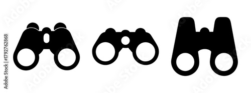 Find binoculars vector image for search and discovery with optical instrument black and white