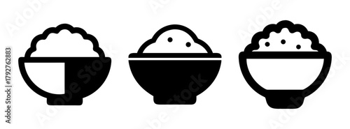 Delicious rice bowl vector illustration asian cuisine rice bowl icon rice bowl graphic design rice bowl art