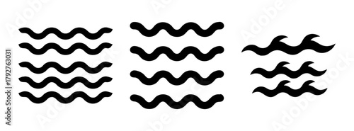 Black wavy lines pattern vector illustration simple design element for background and decoration use