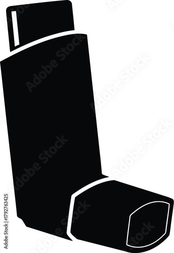 Asthma inhaler medical device for respiratory relief and treatment vector illustration 