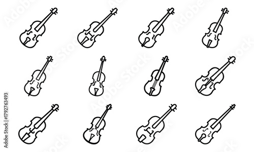 Creative Education and Art Icons Collection – Line Art Set Featuring Music, Theatre, Science, Painting, and Learning Tools for Schools and Online Education Design