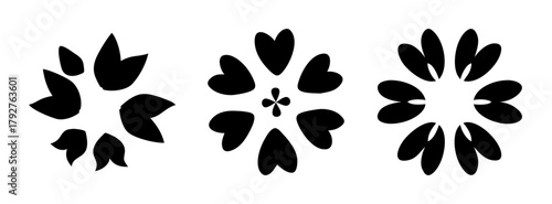 Abstract floral design vector art with organic shapes and black and white color palette design art