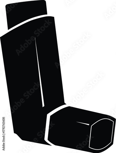 Asthma inhaler medical device for respiratory relief and treatment vector illustration 