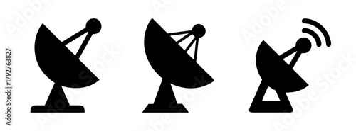 Satellite dish antenna vector illustration for broadcast communication and technology design concept