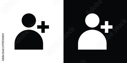Follow icon flat design. Modern style in black color.
