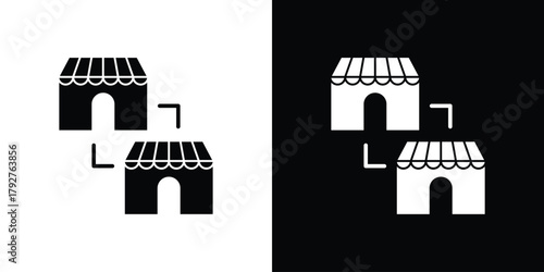 Franchise icon flat design. Modern style in black color.