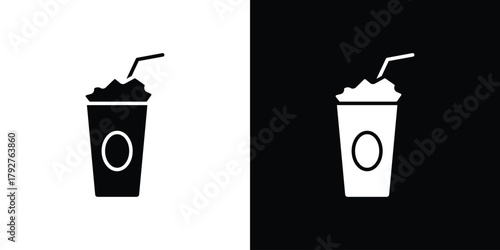 Frappuccino icon flat design. Modern style in black color.