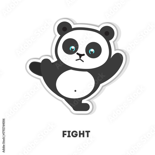 Cute Panda Character Doing Martial Arts, Cartoon Illustration for Kids and Animal Lovers