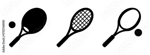 Tennis racket and ball vector illustration for sports equipment and game design element template