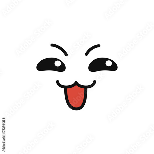 Playful smiley face with tongue sticking out, a cheerful expression indicating fun and lightheartedness