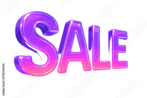 Sale icon futuristic light form illustration glossy highlights luminous volumetric vector glowing