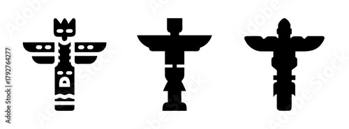 Explore unique totem pole designs vector art for cultural heritage and tribal symbol graphics design ideas