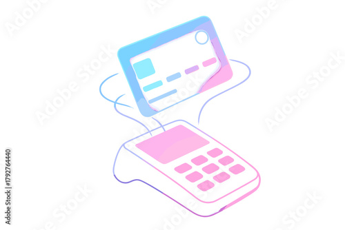 Luminous gradients transparency illustration payment minimal vector geometry floating icon soft futuristic