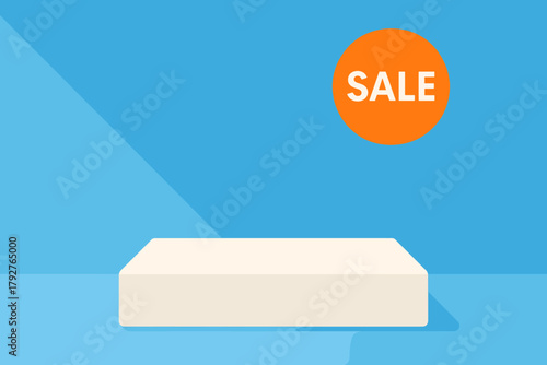 Sale icon blue style contrast white minimal orange vector display flat geometric
