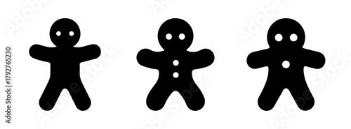 Three black abstract figures silhouette illustration vector art design graphic element image