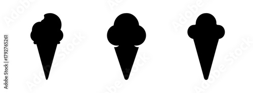 Ice cream cone silhouette vector art delicious summer dessert sweet treat frozen dessert graphic design 90