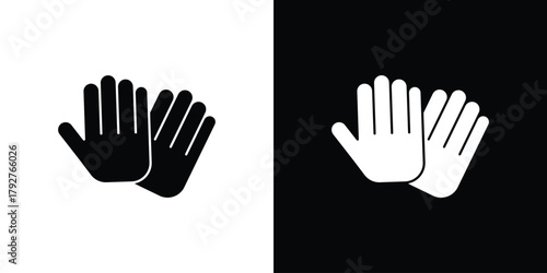 High Five icon flat design. Modern style in black color.