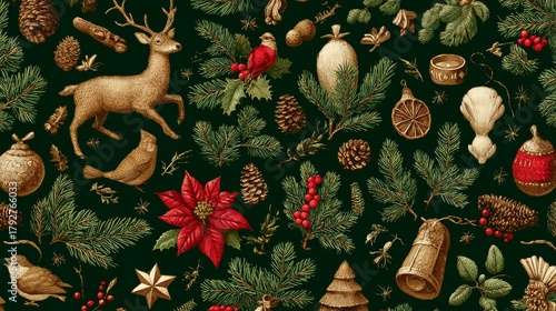 Christmas Vintage seamless pattern