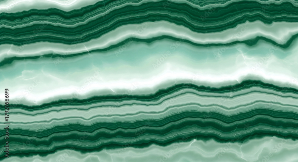 Fototapeta premium Bright emerald and green marble texture with white veins. Natural stone banner template background for luxury design, elegant surface, or wallpaper. Abstract art, modern pattern with copy space.