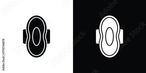 Hygienic pad icon flat design. Modern style in black color.